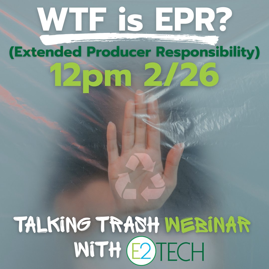 Join us on 12/26 for a lunchtime webinar on Extended Producer Responsibility (EPR) in Maine: What’s Coming, Who Pays, and How the System Works. There are significant challenges and costs that come from what we do with all our waste trash e2tech.org/events/epr-web…