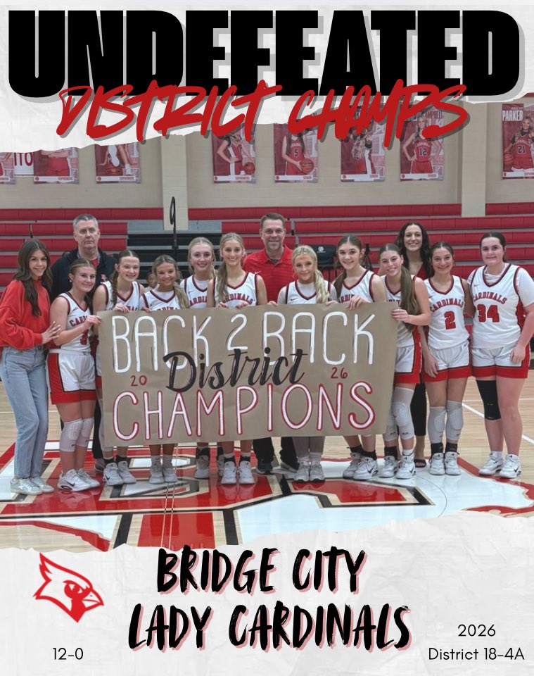 BCLadyCards's tweet photo. A culmination of a lot of hard work, commitment, &amp; teamwork was on display tonight as the Lady Cards finish the regular season a perfect 12-0 in district &amp; 29-2 overall.  PLAYOFFS HERE WE COME!  #AGNB
@BridgeCityHS @uiltexas https://t.co/JHI4YV2C41