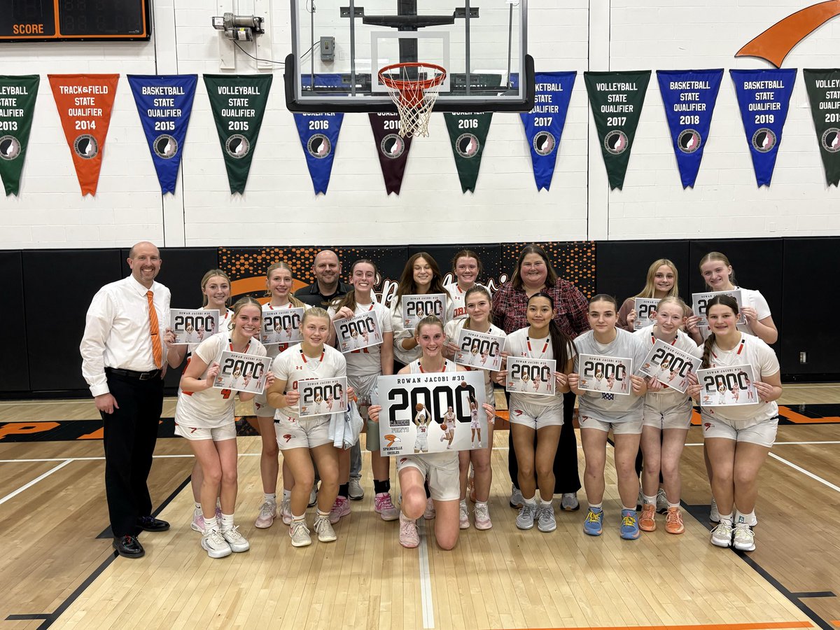 Congrats to Rowan Jacobi on surpassing the 2,000 point mark tonight in their win over a quality MFL MarMac team. Springville will host on Tuesday, February 17th in Regional play <a href="/jtlinder/">Jeff Linder</a> <a href="/JournalEureka/">Journal-Eureka</a> <a href="/IGHSAU/">IGHSAU</a> <a href="/OriolesGBB/">Oriole Girls Basketball</a>