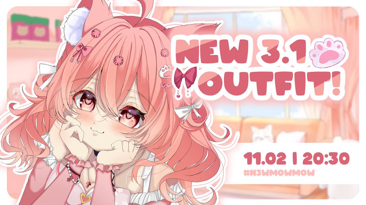 Momochan New 3.1 Outfit Debut!! 🩷🎀 
#NewMowMow

📅 Wednesday, 11 February 2026
🕤 20:30 WIB (GMT+7)
🔗 youtu.be/SDsQrJ93-us