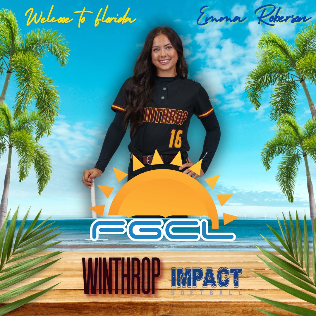 FGCLsoftball's tweet photo. Welcome to the 2026 FGCL season &amp; the MANATEE IMPACT, @ERoberson2023 from @Winthropsoftbal coming to paradise for the battle of the beaches summer 2026‼️🏝️🔥🌀

🗓️: 6/11-7/10
📍Bradenton/Sarasota, FLA

Players Register: ⬇️🏝️⬇️🏝️
https://t.co/umvQAhsu1k

#fastpitchunited #fgcl https://t.co/Yrf7c5jmPW