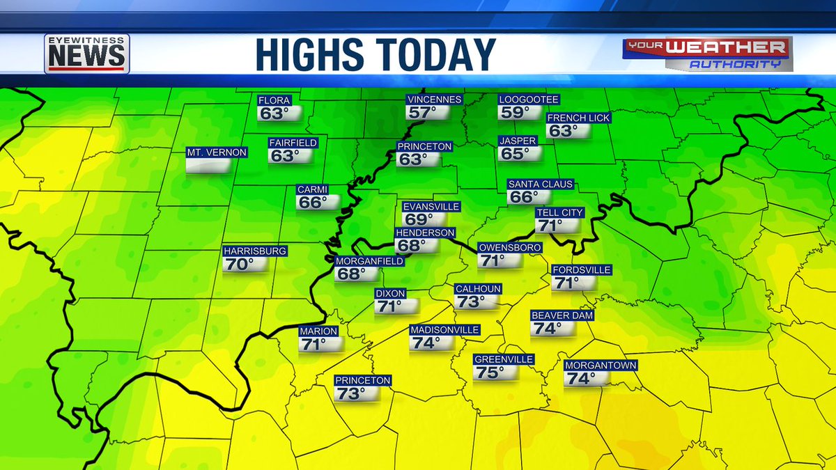 What an amazing Tuesday with 70s across much of western Kentucky and a near record high of 69 in Evansville...the warmest day since late December. #tristatewx #EWNWeather