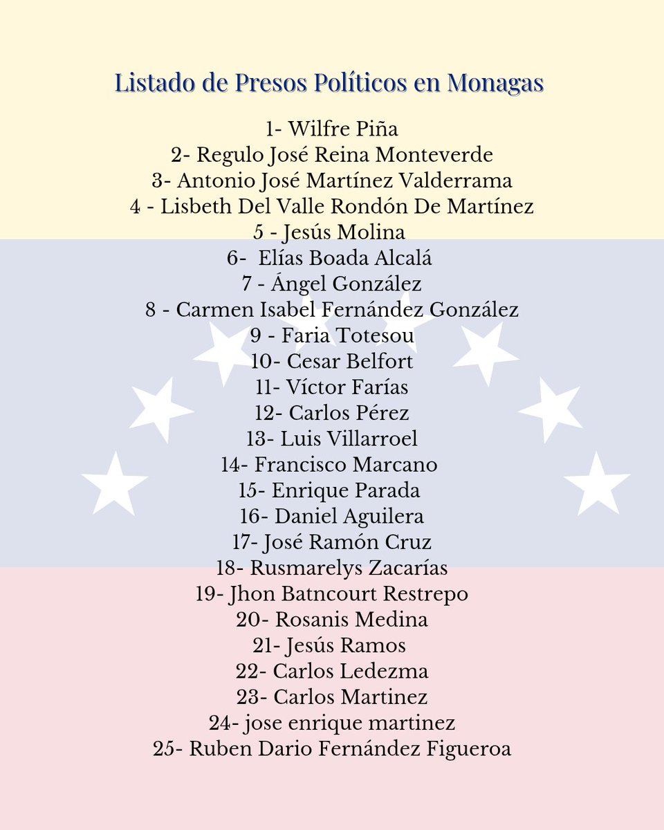 #LibertadParaTodosLosPresosPoliticos 
<a href="/ADemocratica/">Acción Democrática</a> 
<a href="/MariaCorinaYA/">María Corina Machado</a>