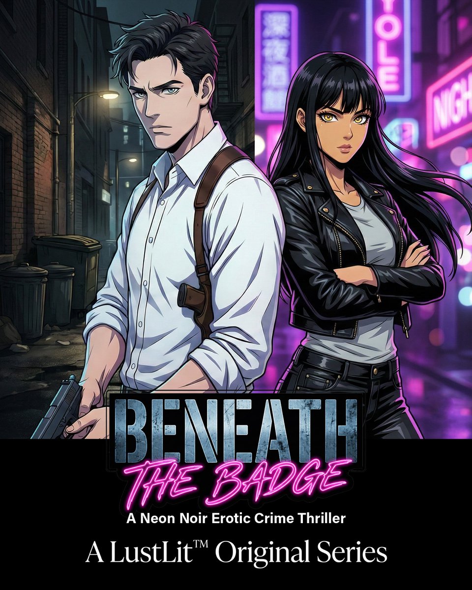 LustLitOfficial's tweet photo. NEW LustLit Original Series just launched.

BENEATH THE BADGE: A Neon Noir Erotic Crime Thriller - 10 Chapters of Season 1 now live!

Amber Kane is framed for murder. Her only hope is the man who put her in cuffs. Interrogation room tension ignites into a dangerous partnership. https://t.co/uld66SxmVr