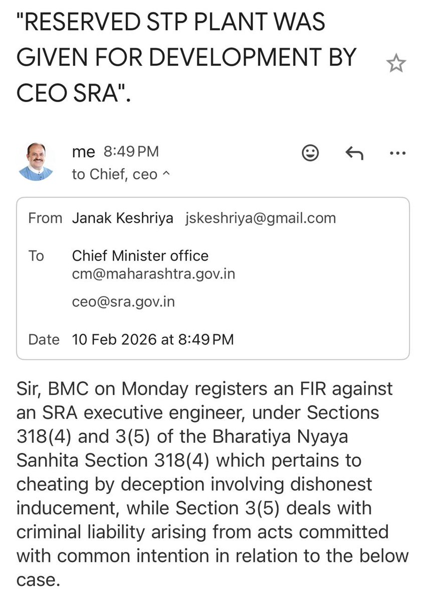 jskeshriya's tweet image. #HighCourt asks how #Reserved area of #Sewage treatment plant measuring 27698 sq.mt was reduced to 17756 , ofcourse it was reduced because of "#Money ".

Sir #DevendraFadnavis why action only on 2 officials, why No #FIR on #CEO #SRA as he