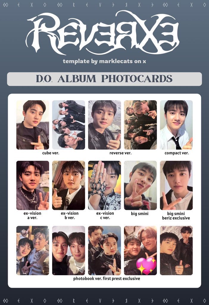 chami0218do0112's tweet photo. EXO 
REVERXE 
トレカ  交換

譲】スホ、レイ、ギョンス 

求】同異種 D.O.  ギョンス
       ユニットは💖のみ希望

郵送での交換希望！
都内手渡し可能。
よろしくお願いいたします🙇‍♀️ https://t.co/4BbIauhKIW