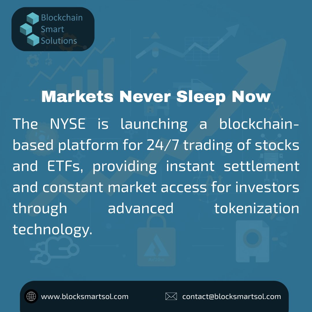 The New York Stock Exchange has just announced a groundbreaking platform for trading tokenized securities, allowing investors to trade.                                                                                     #NYSE #Tokenization #StockMarket #BlockchainInnovation