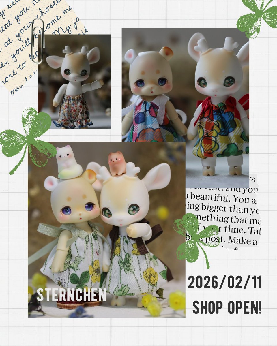 ☘️ドルミスアフター＋α☘️
☘️SHOPオープンします☘️
2026/02/11 
PM21:00
☘️カート☘️
sternchen.cart.fc2.com
☘️ブログ☘️
sternchen.atgj.net

よろしくお願いします！
#cocoriang
#kumukuku
#Sternchen_outfit
