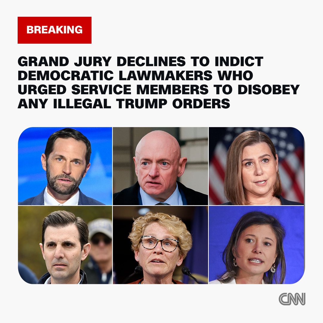 Grand jury fails to indict Democratic lawmakers who urged service members to disobey any illegal orders from President Trump. 
cnn.it/3MxcGzL