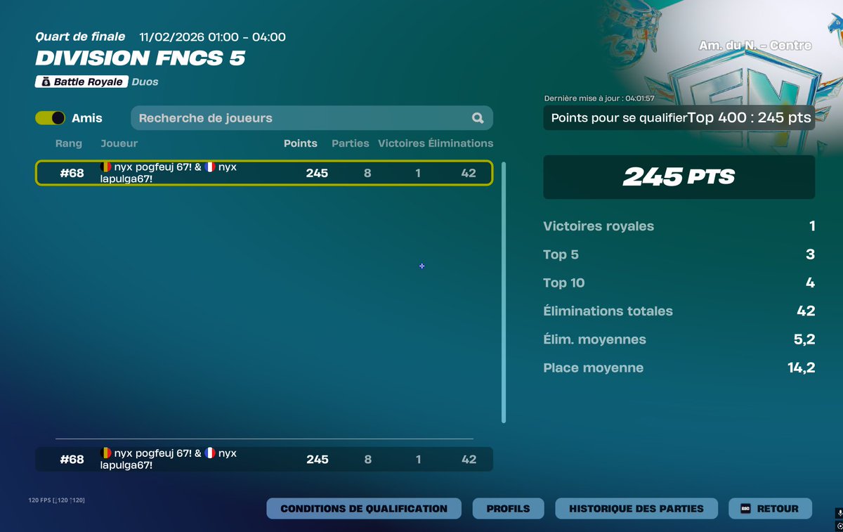 QUAL DIV 4 NA W <a href="/FnVexizz/">vexyfn</a>  ROAD TO DIV 3 <a href="/_NYXESPORT/">NYX</a> 

#NYXWIN 🖤💜