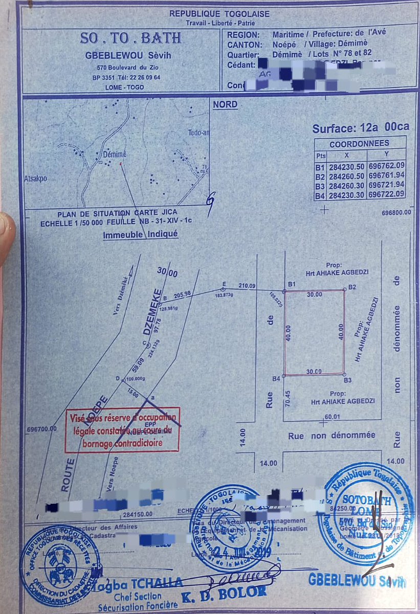 TERRAIN À VENDRE : 12a à Noépé (Démimè) ! 📍 Proche EPP Démimè | 1 tampon OTR 
💰 5M FCFA négociable 
✅ Bornage légal | Sans litige 
📞 Contactez-nous vite ! 
+228 98 03 72 33 | +228 91 25 31 54 
#TogoAnnoncesImmo 
#TerrainTogo #Opportunité #Investissement