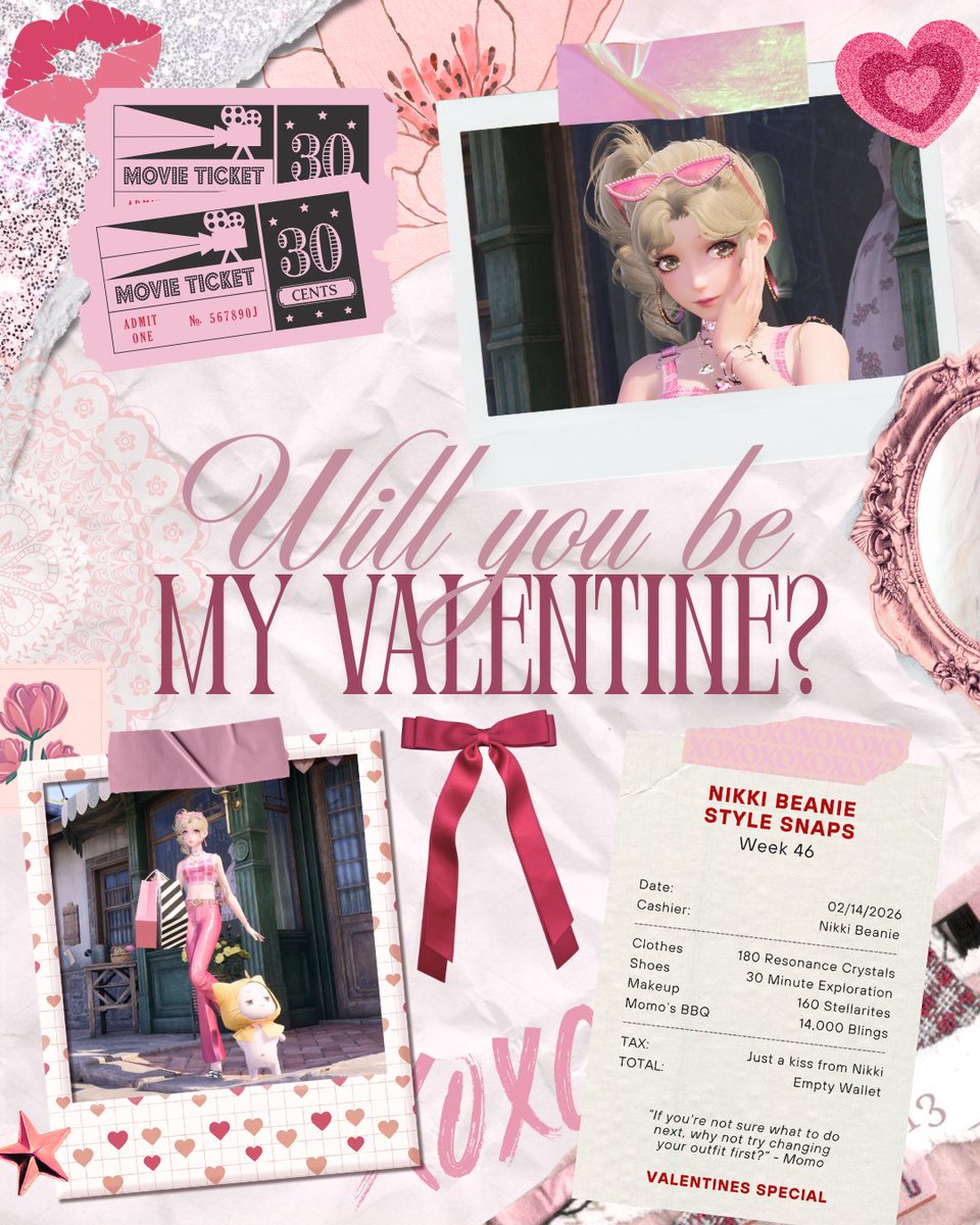 NikkiBeanie's tweet photo. Welcome to #𝑵𝒊𝒌𝒌𝒊𝑩𝒆𝒂𝒏𝒊𝒆𝑺𝒕𝒚𝒍𝒆𝑺𝒏𝒂𝒑𝒔 Challenge Week 46 ˗ˏˋ ♡ ˎˊ˗ 

Will you be Nikki's Valentine? 💌

Style an outfit to wear on a date! Top main colors are, of course, red and pink❣️

Post at least 2 photos, use the hashtag, &amp; mention me! Have fun! (˃ ᵕ ˂) https://t.co/VCWO0N7r6i