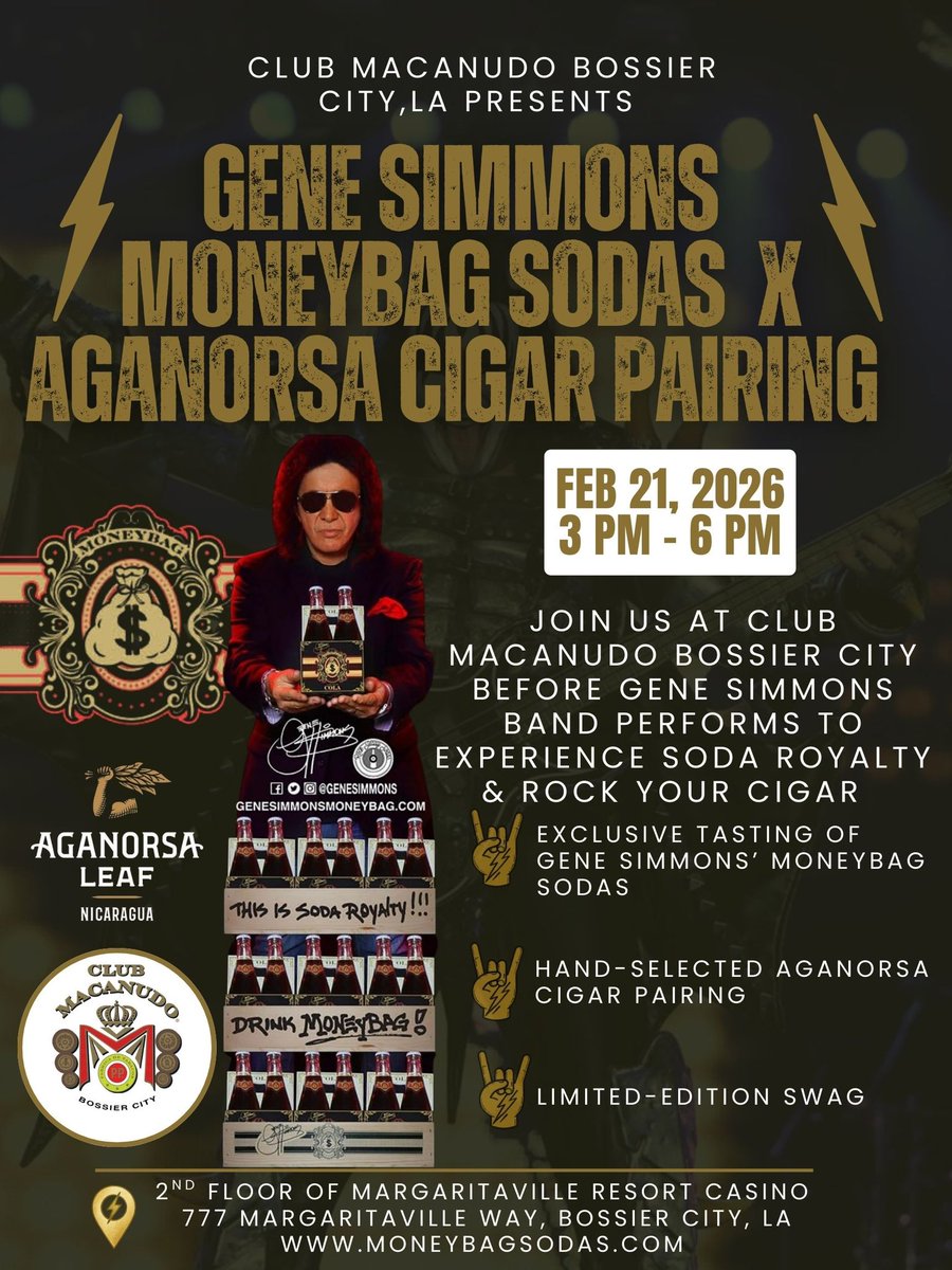genesimmons's tweet photo. Hey, if you’re out and near Bossier City and Lk Charles for our upcoming Gene Simmons Band gigs, check this out. https://t.co/GcJmPvWTV9
