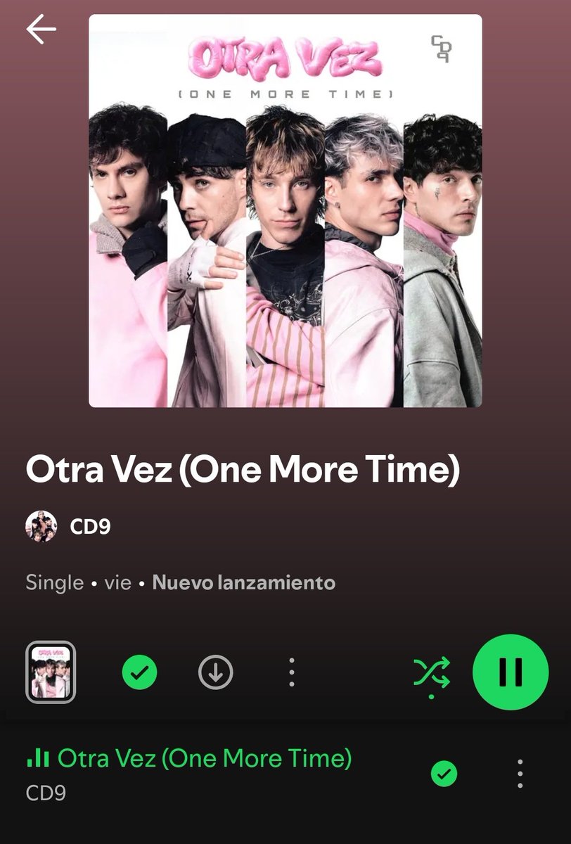 NathBenav's tweet photo. Primera check ✅
#CD9ISBACK
OTRA VEZ IS OUT NOW
🍎 MUSIC: https://t.co/6qlmGRVTyG
🟢️ SPOTIFY: https://t.co/AgaXdltWn1 https://t.co/g4LUaD5bBd