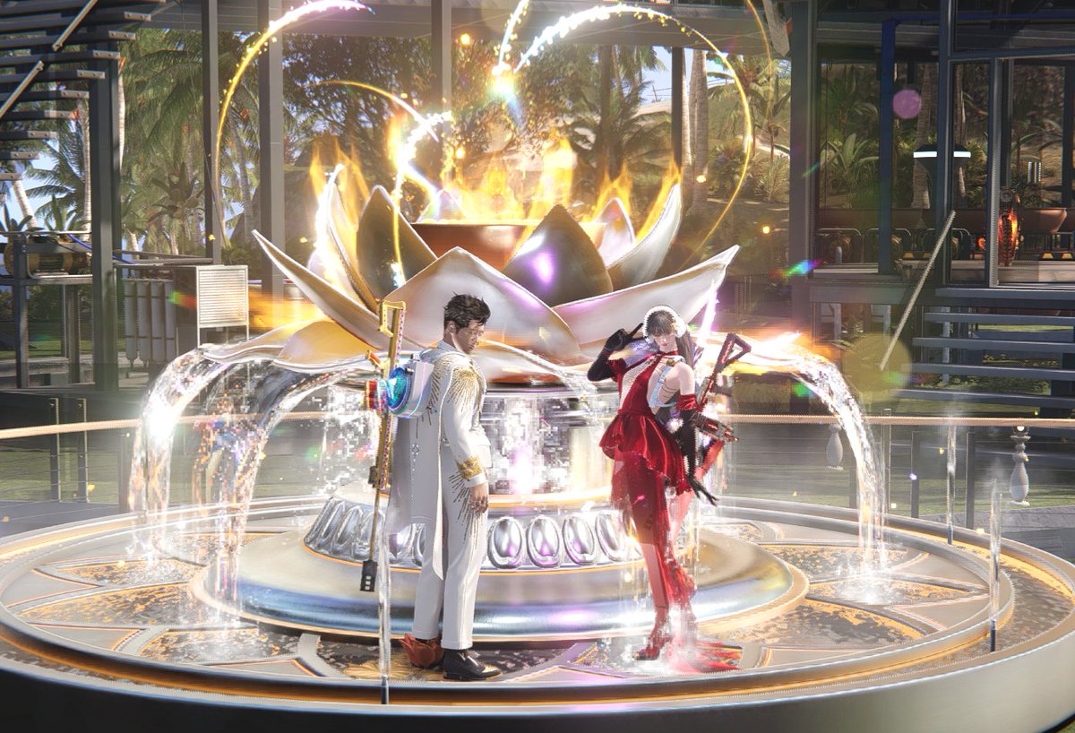 ly_game000's tweet photo. エンジョイしているワンスヒューマンもマニブスに引っ越して新しいガチャやスキンで楽しんでる中､友達が噴水？当てて自分のお庭にも設置してもらった⸜(*˙꒳˙*)⸝飛行機も持ってた...😂

記念の写真です📸笑

#ワンスヒューマン #onehuman https://t.co/mAsj5eV54O
