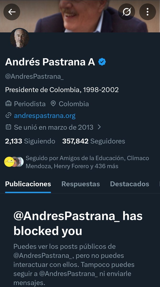 <a href="/AndresPastrana_/">Andrés Pastrana A</a> bloque a quien lo señala de #PEDOFILOS y recuerden que esta en todos los noticieros y así opina de #Politica en #colombiaserespeta #SuperBowl de la política 👉
