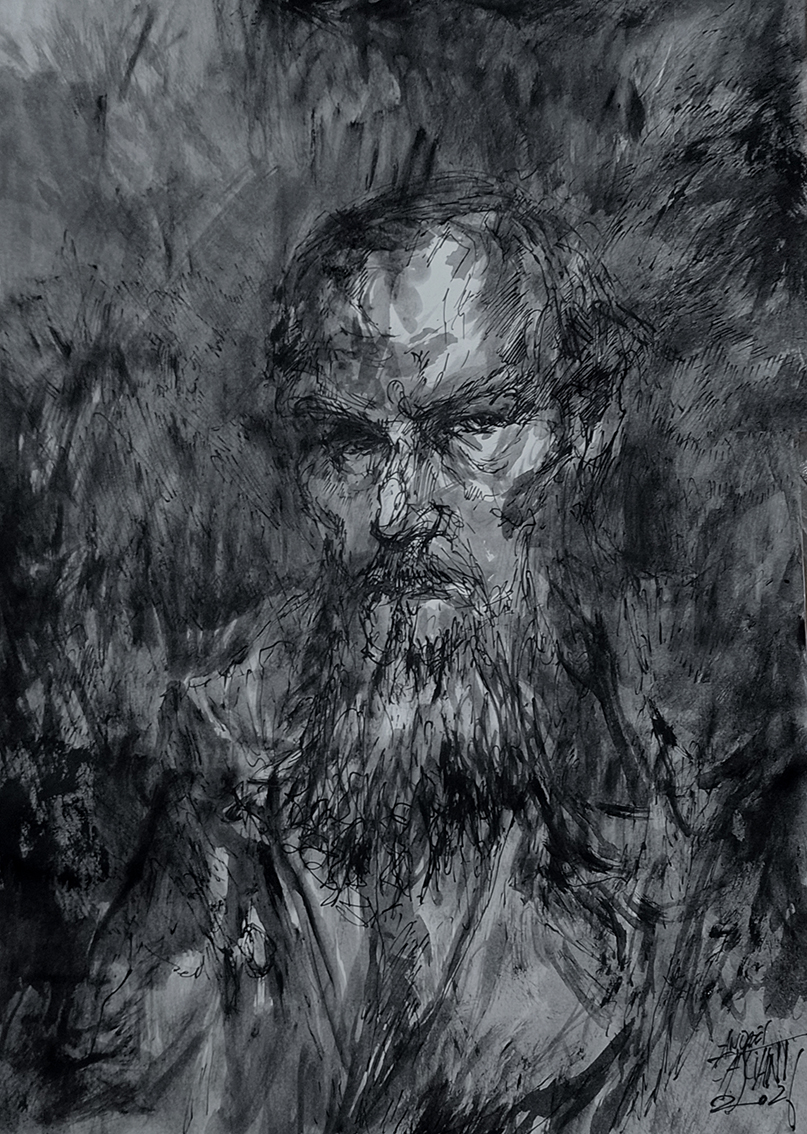 "Dostoievsky"
Por Andrés Casciani
-Tinta china y acrílico sobre papel - 32 x 46 cms
*Obra disponible: compras y consultas por mensaje privado o al mail andrescasciani@gmail.com
andrescasciani.com