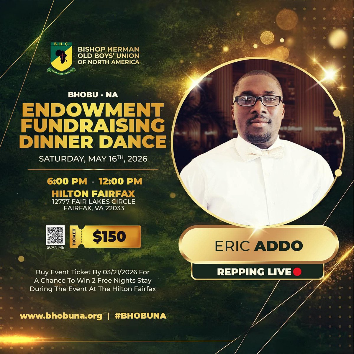 bhobuna's tweet photo. Eric Addo (BHOBU) Repping Live! 
Saturday, May 16, 2026
 Hilton Fairfax 
6:00 PM – 12:00 AM.

 Get your ticket now: https://t.co/MKlG8U5IX4 https://t.co/yQXaeLHqm3