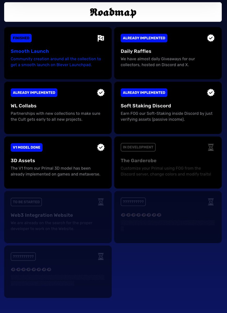 The Staking system is back / The website is live / Our roadmap is moving forward once again

<a href="/primal_cult/">Primal Cult</a> is officially back on track, continuing our path of development. 

But there is something you need to know everything is happening at an incredibly fast pace. 

If you