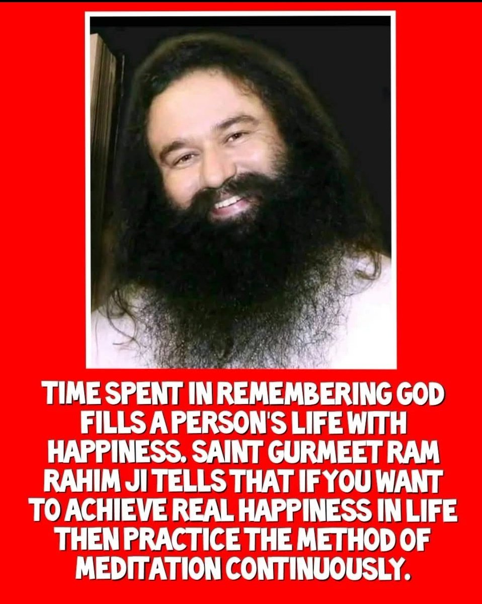 itz_Gdhiman's tweet photo. Is your mind restless even after success? Happiness lies not in wealth, but in inner peace.The Supreme Power, Saint Gurmeet Ram Rahim Ji, explains that true happiness is found only by connecting with your inner power. #TrueHappiness Meditation and contentment make life peaceful. https://t.co/BoyjT4QW5J