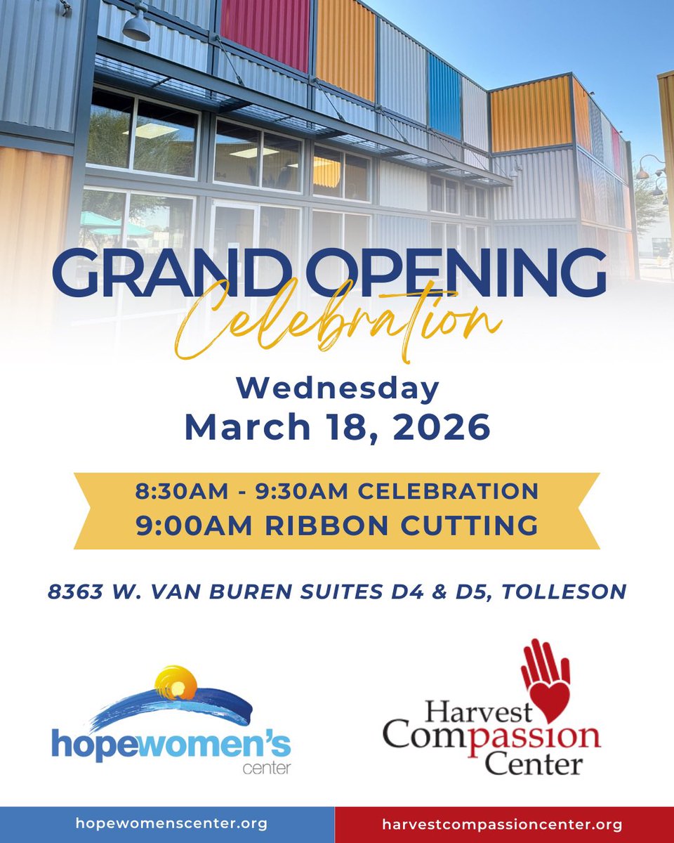 HCCFeed1's tweet photo. HCC’s 4th Center is opening soon! Join us March 18th as we open our doors in the Tolleson community in partnership with Hope Women’s Center.  #phoenix #tolleson #community #expansion https://t.co/qkNx2plezl