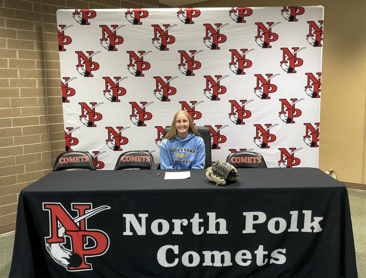 NPHSoftball's tweet photo. Congratulations to Senior, Ava Koudelka on signing to play softball at Augustana College!! Let's Go!! #GoComets https://t.co/u5dJ4rAIeR