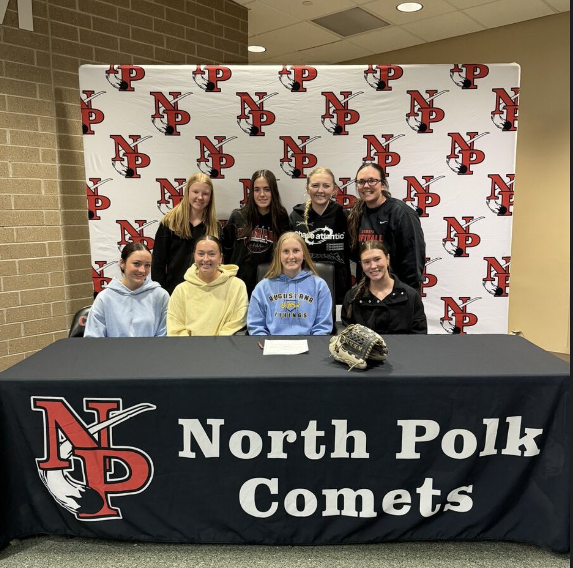 NPHSoftball's tweet photo. Congratulations to Senior, Ava Koudelka on signing to play softball at Augustana College!! Let's Go!! #GoComets https://t.co/u5dJ4rAIeR