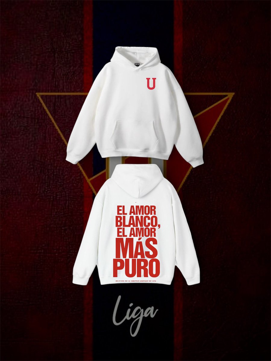 maaaga7's tweet photo. Hola amigos hinchas de Liga, estoy haciendo esos hoodies de Liga, si gustan puedes escoger los diseños o personalizarlos. Me ayudan con un RT ⚽️🤍 https://t.co/p84OxYEeoq