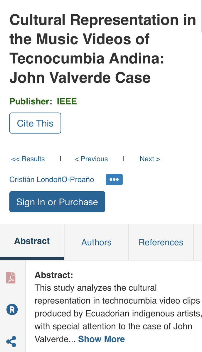 #paper | 📢 Artículo publicado en <a href="/IEEEPeruOficial/">IEEE Seccion Peru</a> 

📄 Cultural Representation in the Music Videos of Tecnocumbia Andina: John Valverde Case
🔗 ieeexplore.ieee.org/document/11355…

El estudio analiza cómo los videoclips de tecnocumbia andina producidos por artistas indígenas ecuatorianos