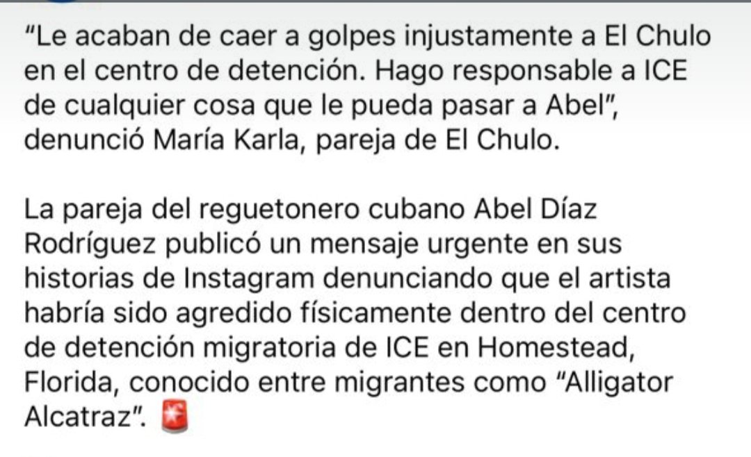 Noticias del CiberCirco anticubano:
¿Alguien puede avisarle a María Elvira, por favor? Que llamen a Marco Rubio, a Gutiérrez, a Díaz Balart... que siempre están "preocupados" por los derechos humanos de los cubanos, y seguro no saben nada.
#Cuba #CDRCuba #UnidosXCuba #CubaVencerá