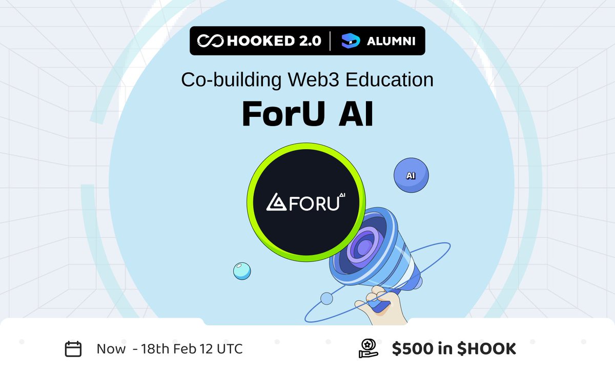 #NewEraofHOOKED

Welcome <a href="/foruai/">ForU AI | ฅ^◡ ⩊ ◡^ฅ</a> to HOOKED 2.0 Alumni – where Web3 education meets innovation for enriched experiences &amp; Web3 mastery!
wallet.hooked.io/system/index/i…

🌐 Connect Hooked wallet
💡 Conquer quizzes
🏅 Earn an exclusive ForU AI Medal for decentralized learning proof!