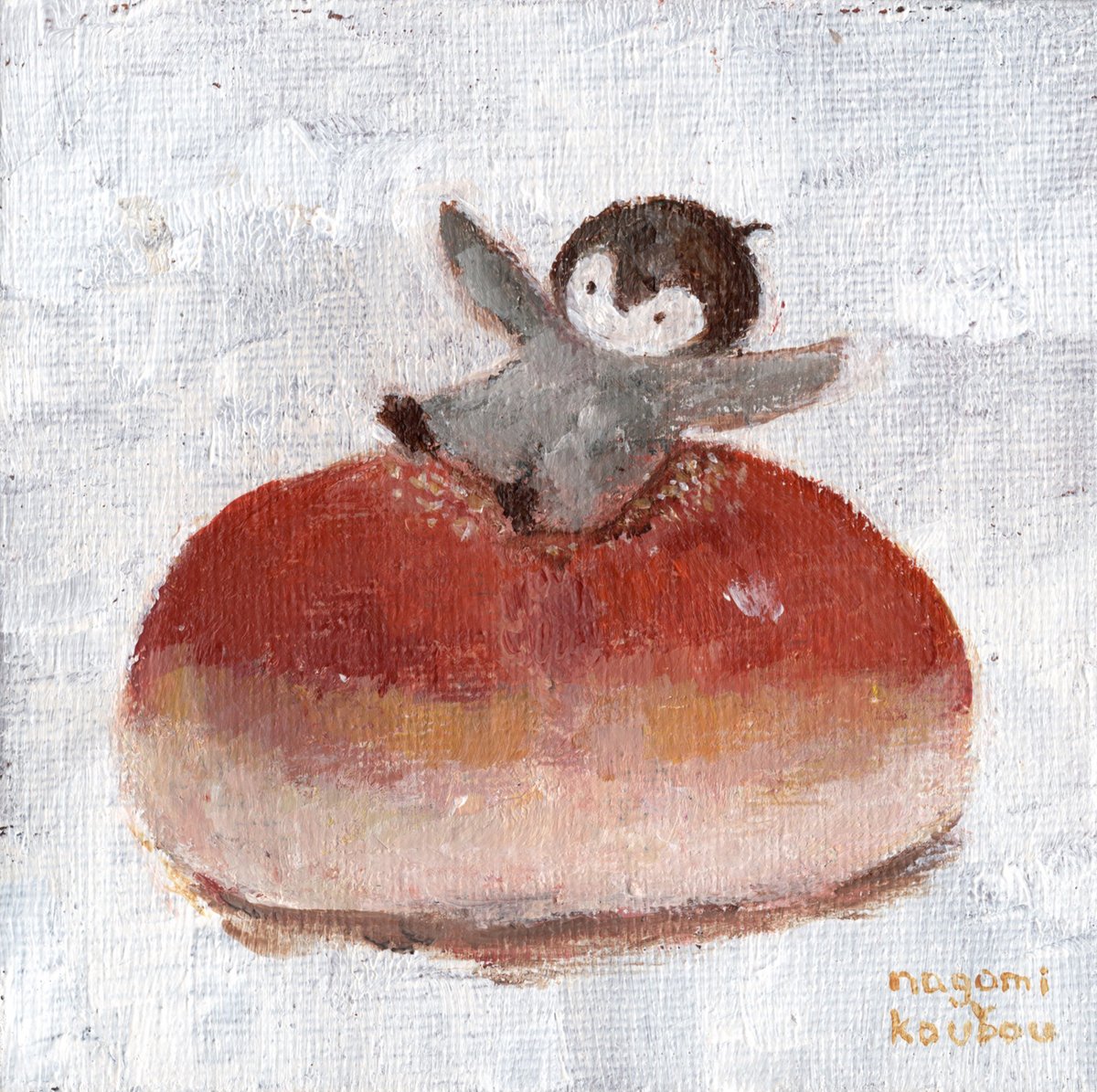 ツヤツヤあんぱんとペンギンの子。
#イラスト