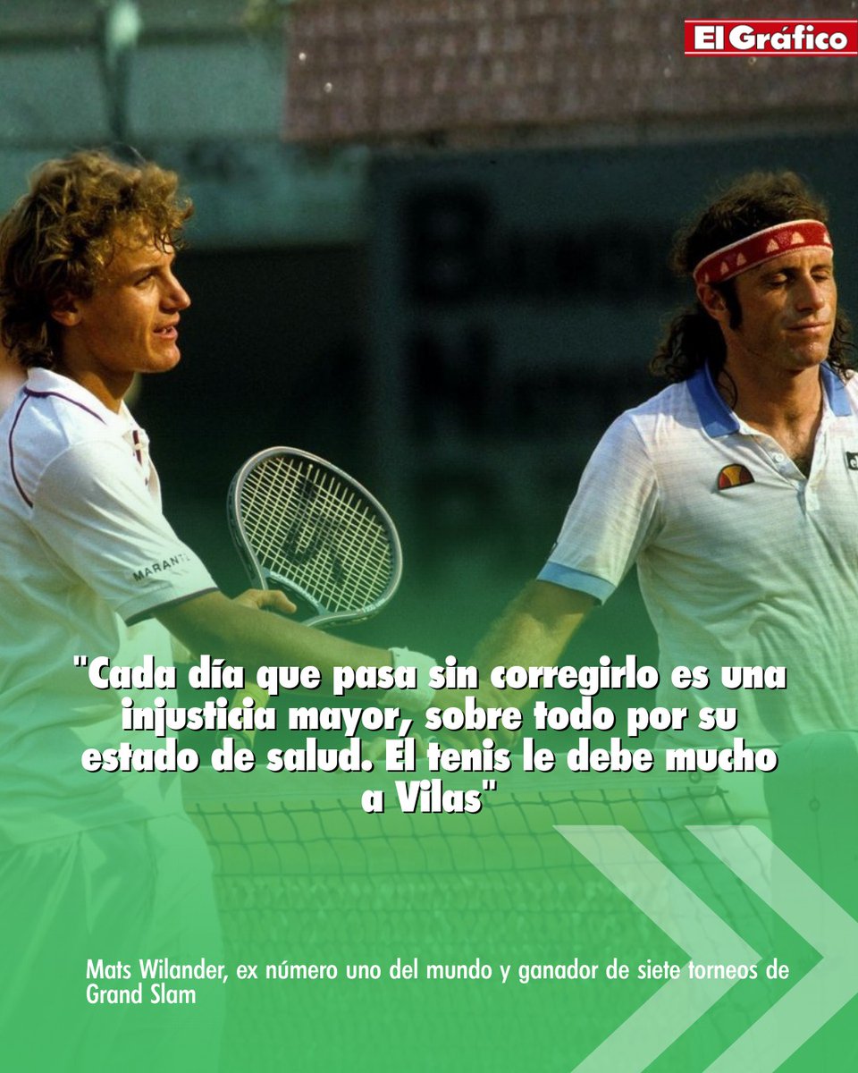 elgraficoweb's tweet image. El ex número uno que pidió justicia por Vilas: "Cada día que pasa es una injusticia mayor, sobre todo por su estado de salud" 🥺

Tras los dichos del sueco Mats Wilander, ganador de 7 Grand Slams, el reclamo del mejor tenista argentino de todos los tiempos volvió a estar en la