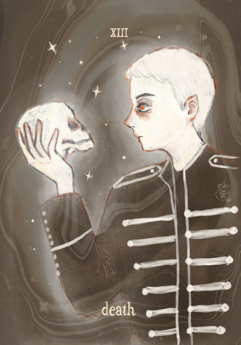 Un par de semanas atrás realicé esta ilustración pensando en Hamlet, en la carta del tarot de la muerte y en vampiros. Hace unas horas al inicio del concierto de #mcrcolombia , Gerard salió al escenario con un cráneo, me emocione mucho al verlo aaaaaaaa.
