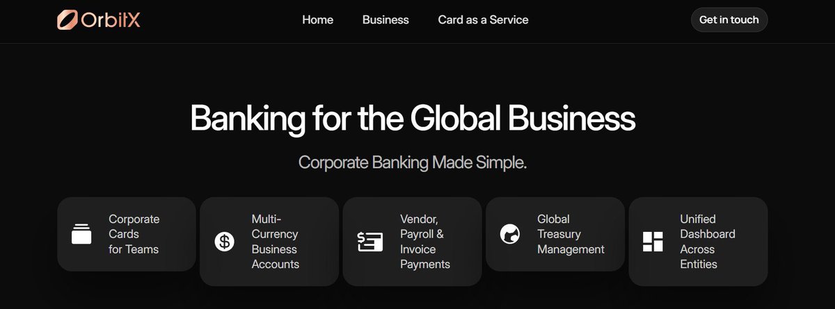 Global businesses spend several hours switching between platforms to pay teams, billers and vendors. 

<a href="/OrbitX_Pay/">OrbitX</a> is here to solve all this with a unified dashboard that gives you:

💱 Hold Multi-Currency accounts
💳 Issue Corporate Cards
🧾 Automate Payroll and Invoices
🪙