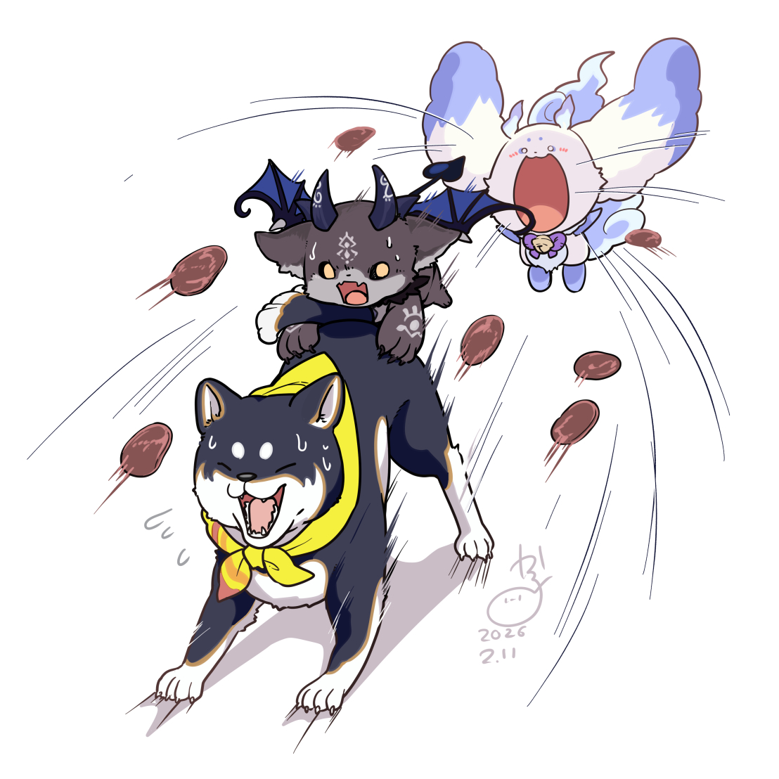 吸い込み焼肉

#るんるんびじちかん  
#でびるさまにささげるえ 
#しばのドッグタグ