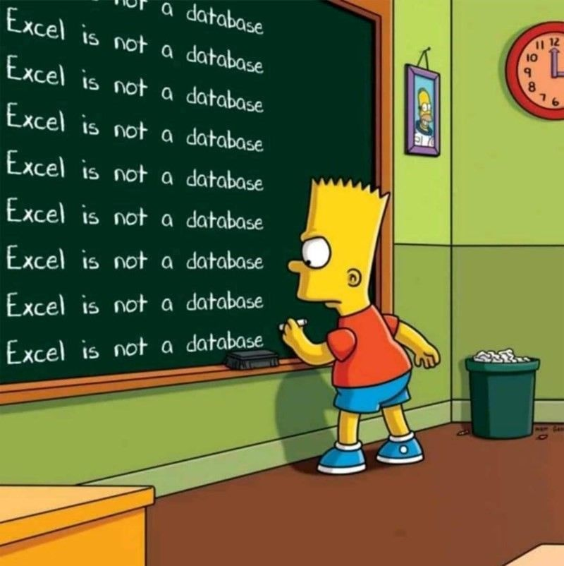 akramcodez's tweet image. Excel is not a database
Excel is not a database
Excel is not a database
Excel is not a database
Excel is not a database