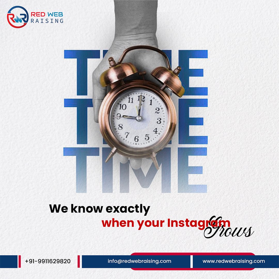 redwebraising's tweet image. Timing is everything.
And we know exactly when your Instagram grows.
📈 Strategic posting
🎯 Smart targeting

Let’s grow your brand the right way.
📞 +91-9911629820
📧 info@redwebraising.com
🌐 redwebraising.com
#InstagramGrowth #DigitalStrategy #RedWebRaising