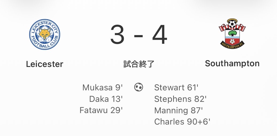 gooner_zawa's tweet photo. レスターに前半で0-3にされたサウサンプトンだけど、ハーフタイムから投入された松木玖生が4-3大逆転勝利の立役者の1人になってる👏 https://t.co/UGJ5rmGQyC