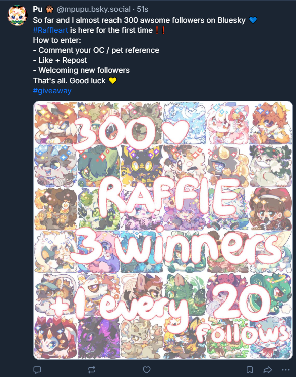 I'm hosting some giveaway on Bluesky 😽