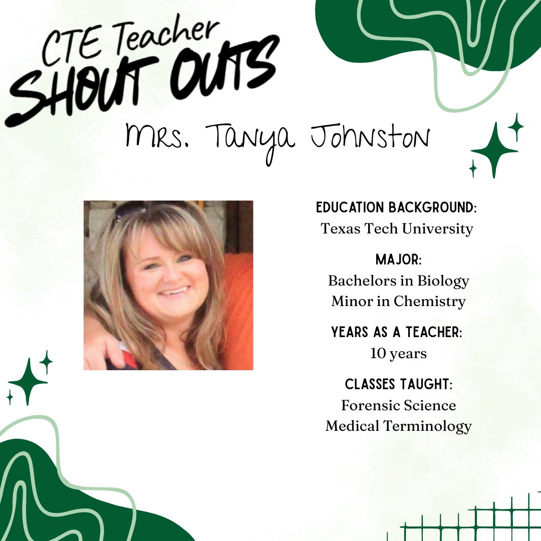 KPHSNTHS's tweet image. CTE Teacher Spotlight: Mrs. Tanya Johnston- Forensic Science 
Bringing science, medicine, and investigation together to give students real-world, career-ready skills every day. #CTEMonth #HumbleCTE #WeAreKPark @HumbleISD_KPHS @HumbleISD_CTE @MrsJohnstonKPHS