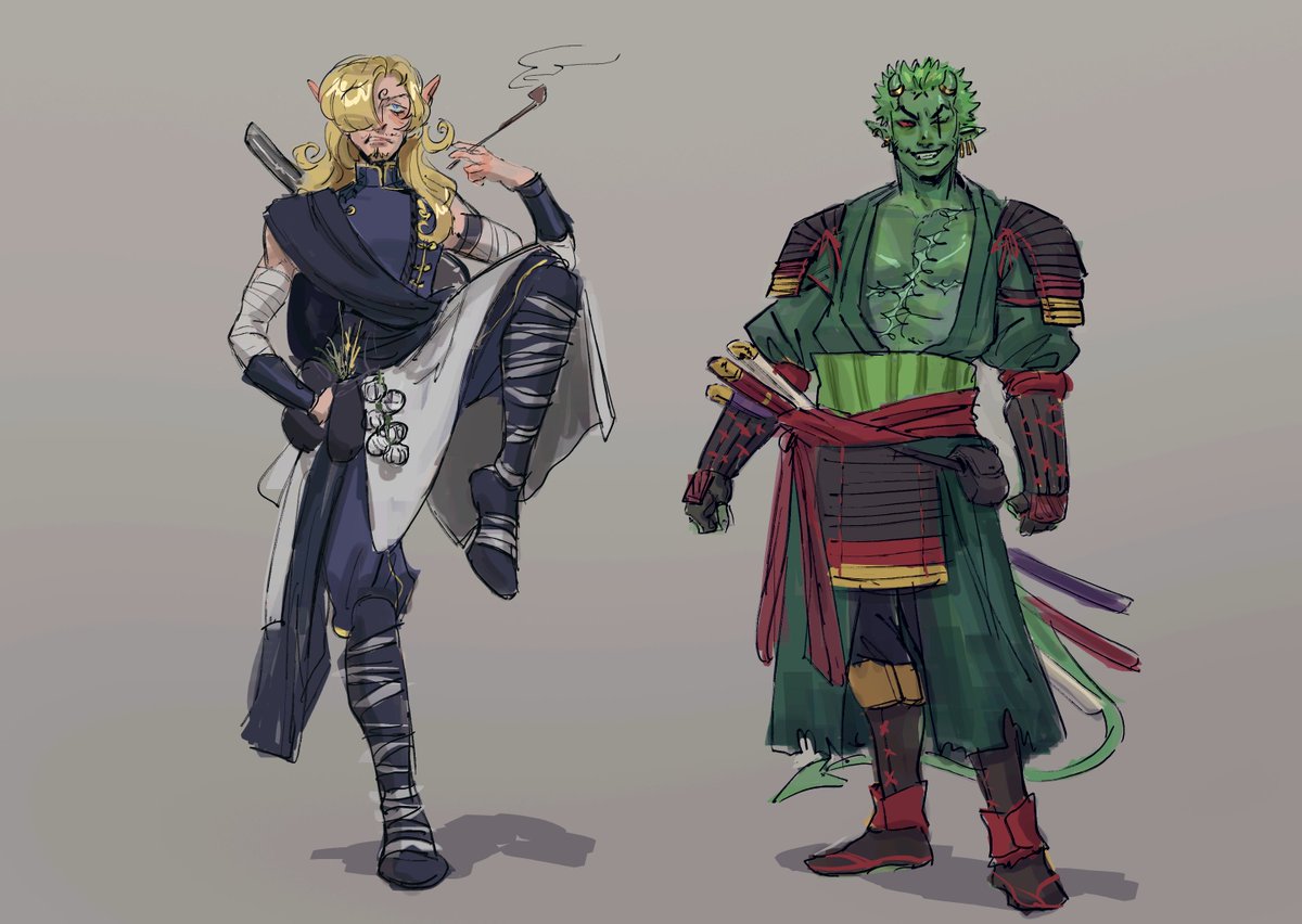 MaruMauk's tweet photo. some DND designs for some strawhats
Monk High Elf Sanji, Fighter Tiefling Zoro, Dwarf Artificer Franky, Tiefling Wizard Robin
got suggested by nicky to show my designs https://t.co/81Dei27VSG