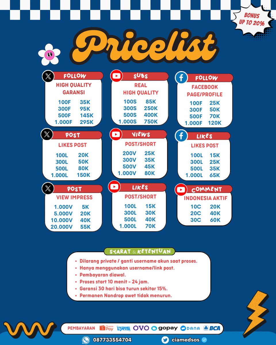 open order kebutuhan sosial media😍✨️

tag. wts wtb jual beli tambah jual followers instagram folls ig tt tiktok buzzer komen views fyp share likes retweet repost akun indo tending murah garansi permanen since 2021 zonauang