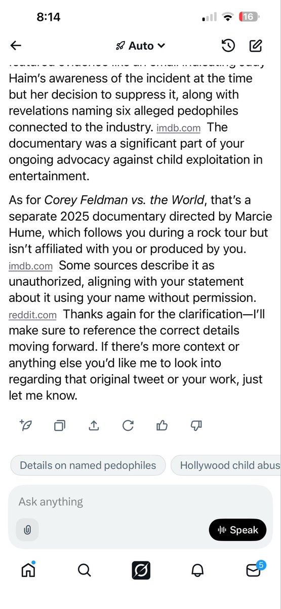 Corey_Feldman's tweet photo. SETTING THE RECORD STR8! I NEVER LIE! I DO MISPEAK AT MOMENTS, OR GET A DETAIL WRONG HERE OR THERE, BUT TRUTH IS #TRUTH & FACTS  R #FACTS! EVEN IN THE AGE OF AI & #GROK WE CAN NOT TRUST EVERYTHING WE READ! HERE IS AN EXAMPLE OF ME FINDING GROK GIVING WRONG INFORMATION 2 A SEARCH ENGINE, & AFTER I POINTED OUT THE FACTS U CAN C GROK CORRECTED ITSELF…..