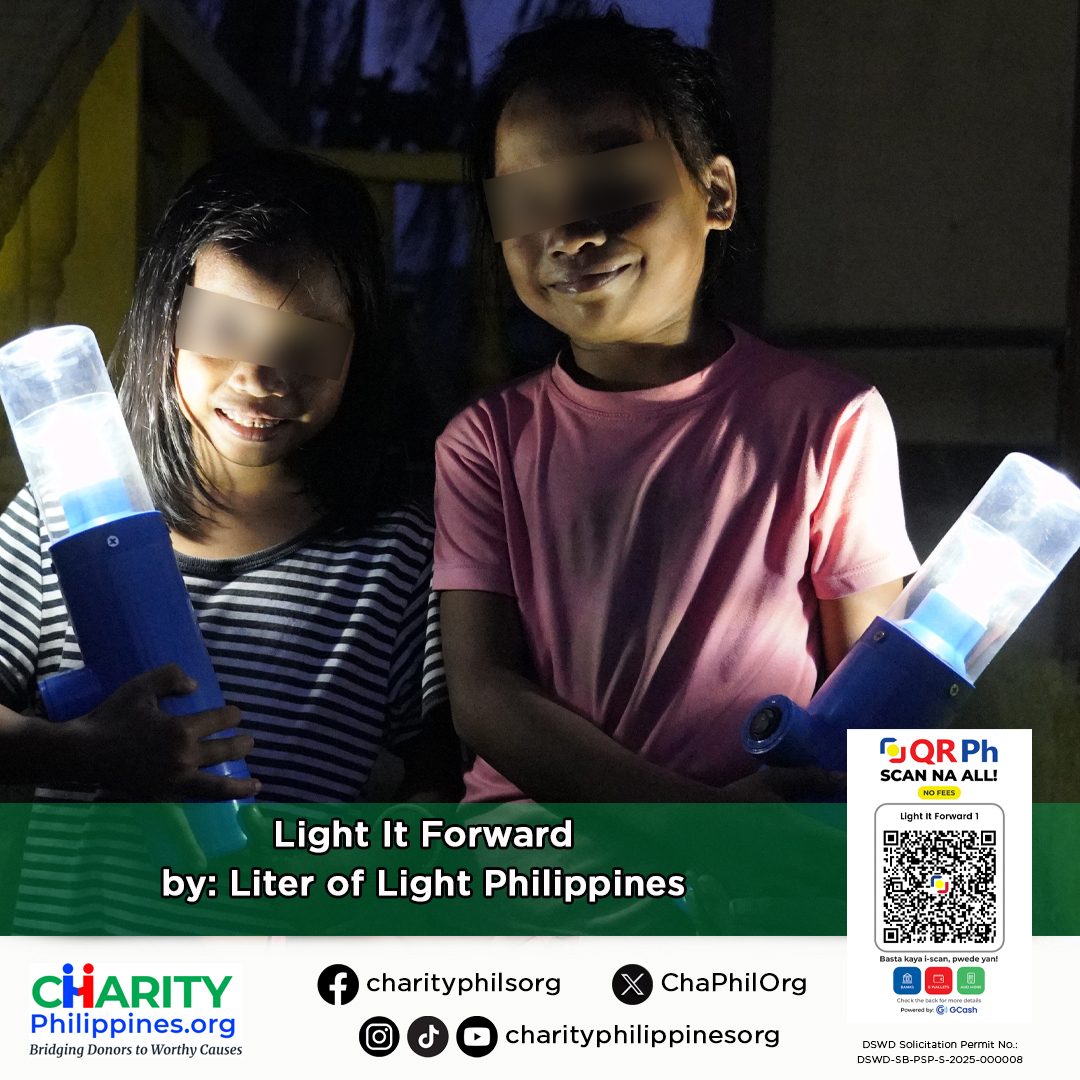 ChaPhilOrg's tweet image. Imagine Trying to Do Homework After Sunset

Liter of Light brings solar-powered lamps to children in off-grid communities across the Philippines, giving them safe, reliable light to read, study, and learn even after dark. These solar lights replace dangerous kerosene lamps,