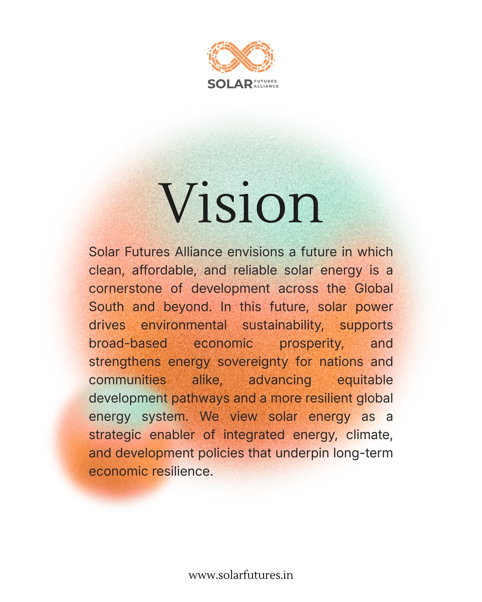 joinSFA's tweet image. At a time when the global energy transition must accelerate while remaining inclusive, the role of solar energy has never been more consequential.

Solar Futures Alliance is guided by a clear vision and mission: to position solar energy as a cornerstone of sustainable development
