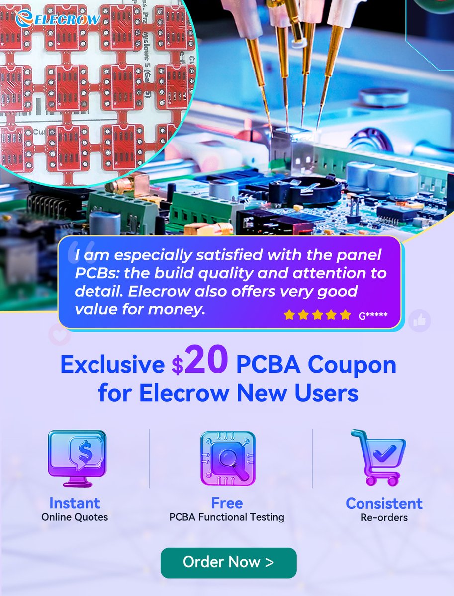 📢 Keep your ears open! Check out what our customers are saying about #Elecrow's PCBA services. Their satisfaction speaks for itself. Ready to give it a try? 👇 #ElecrowPCB
elecrow.com/feedback/bunch…