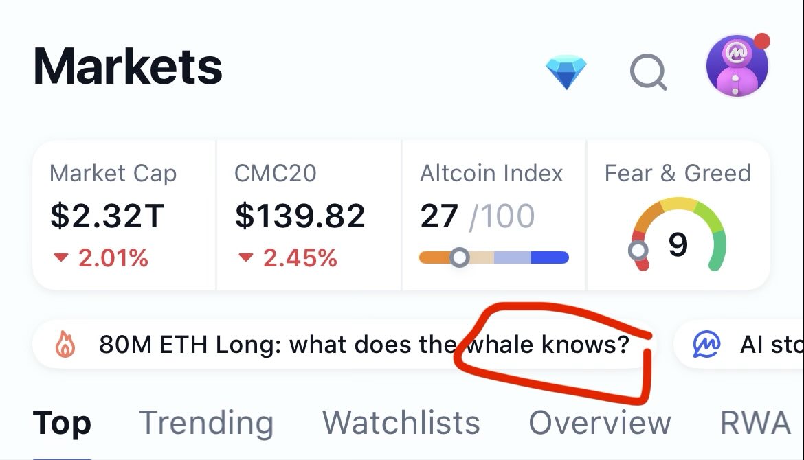 FYI <a href="/CoinMarketCap/">CoinMarketCap</a>