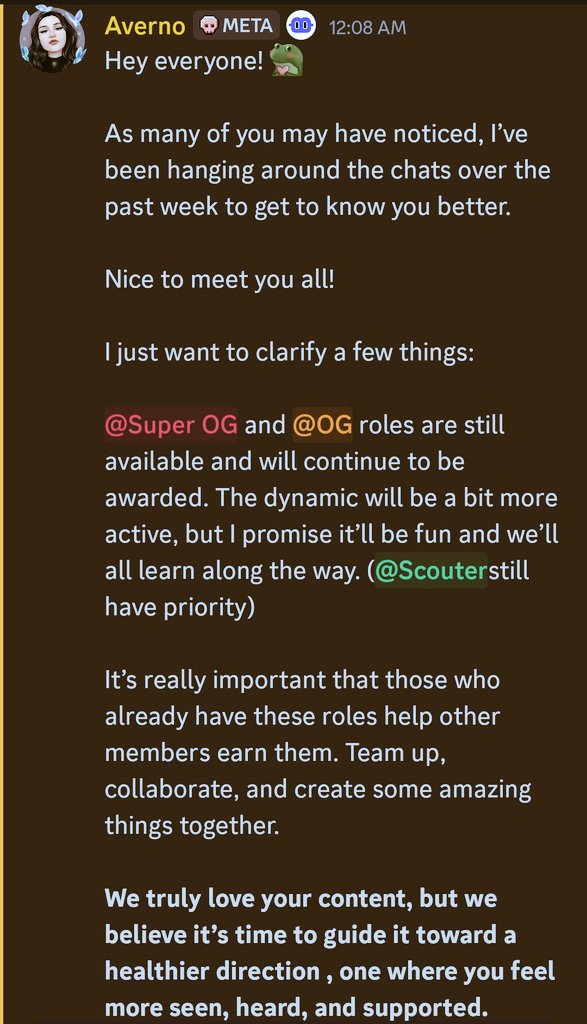 Many of you had questions about whether the OG and Super OG roles are still available, and the answer is YES. They’ll continue to be awarded, but you’ll have to put in real effort to show you truly care about Billions.

I’ll keep helping and scouting the people who deserve these
