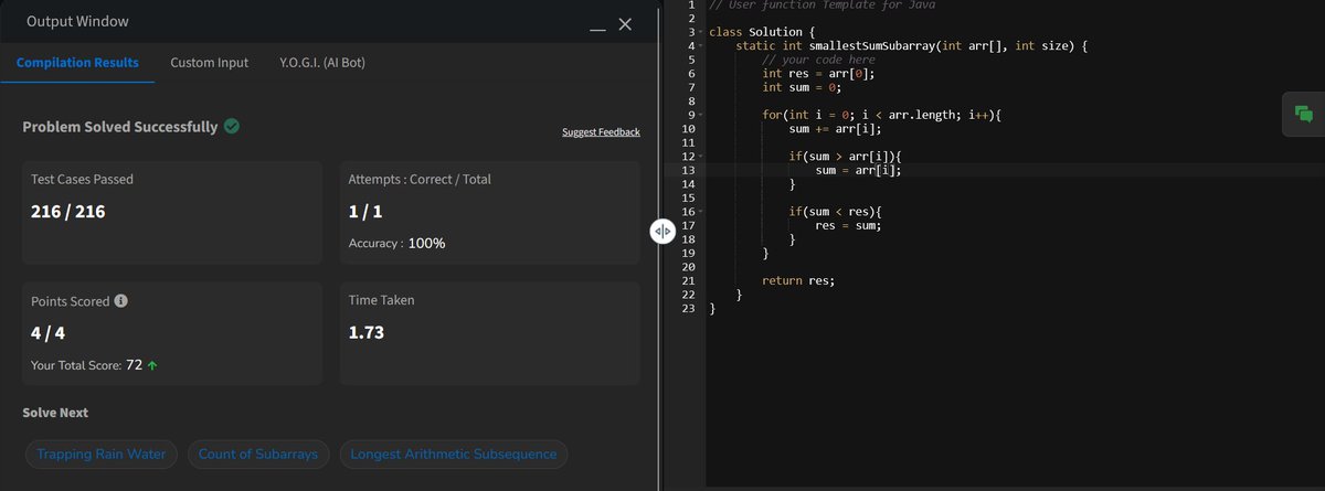 Neels2005's tweet photo. Day-23 of #100DaysOfCode 

Solved 4 Question Today 
-- Array Concatenation
-- Anagram
-- Palindrome
-- Smallest Subarray https://t.co/BiGvERQqEg